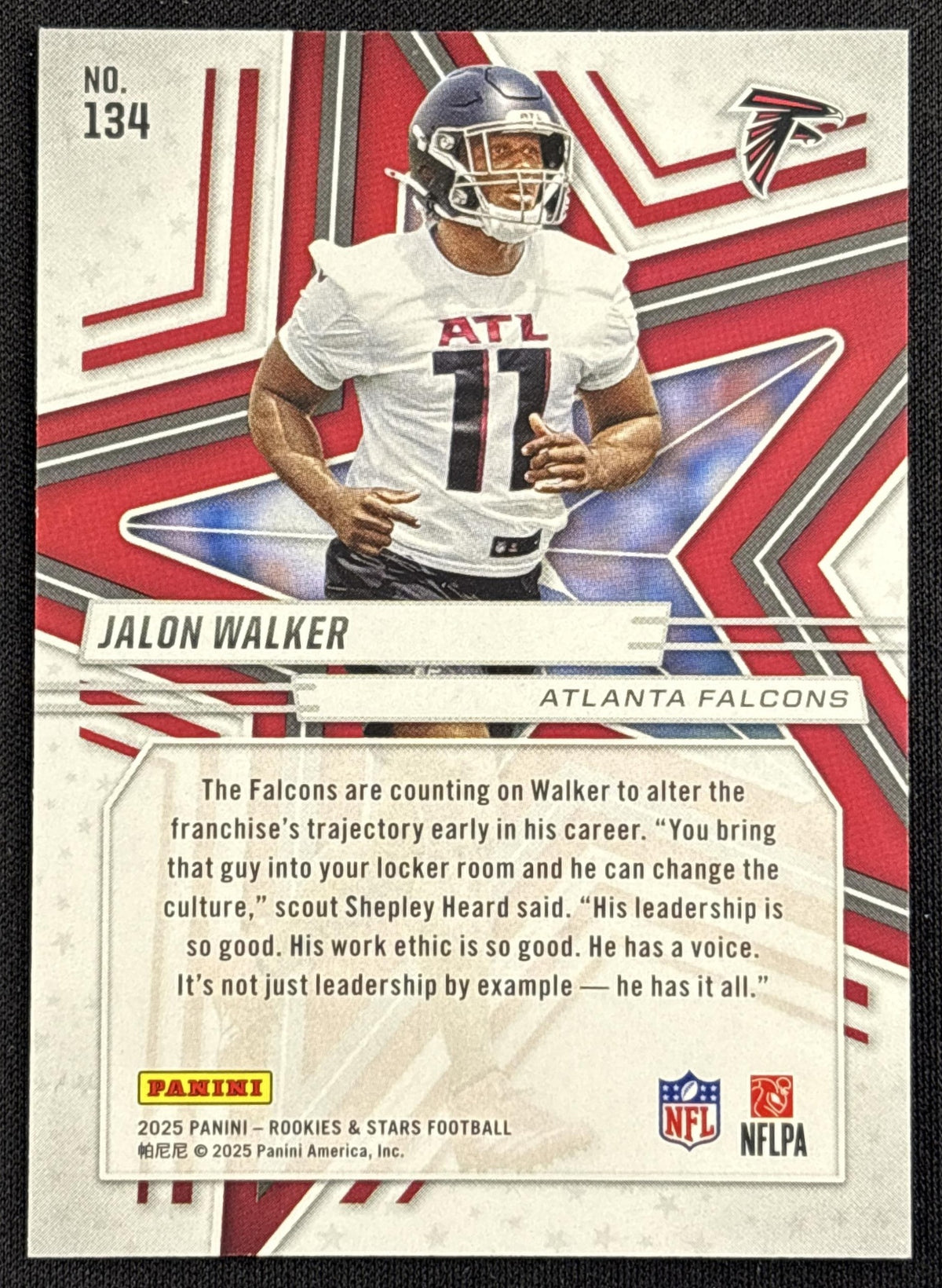 Jalon Walker 2025 Panini Rookies & Stars Purple /999 Falcons Atlanta Falcons