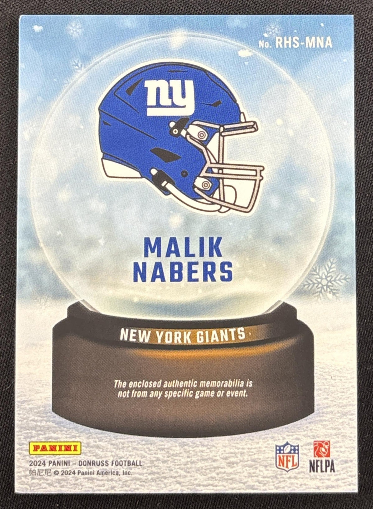 Malik Nabers 2024 Panini Donruss Rookie Holiday Sweater Giants #1