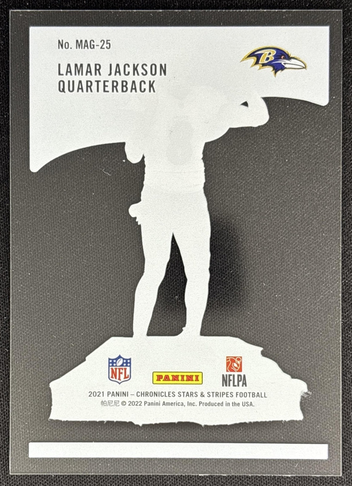 Lamar Jackson 2021 Panini Chronicles Magnitude Ravens back