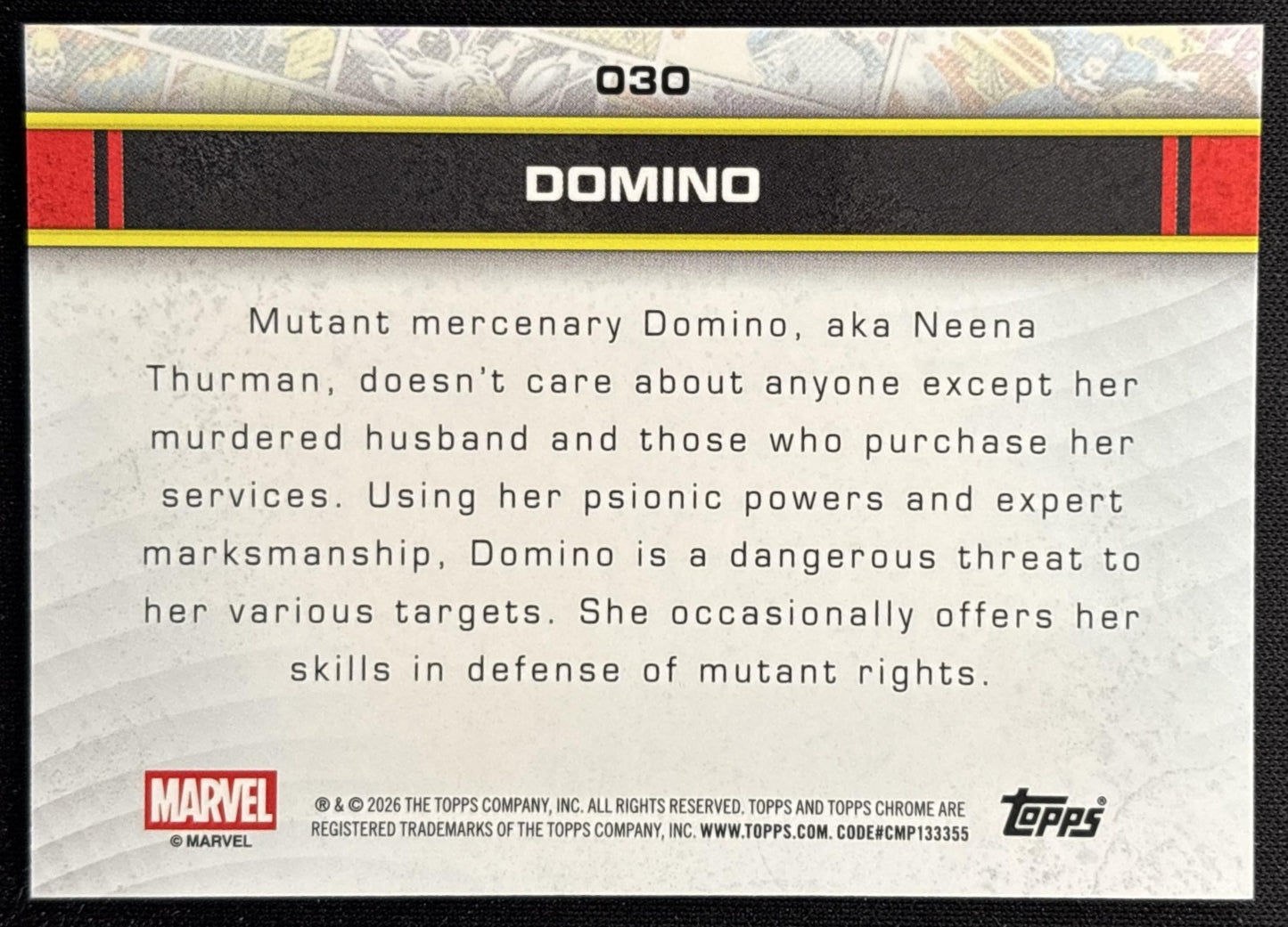 Domino 2026 Topps Chrome Marvel Comics