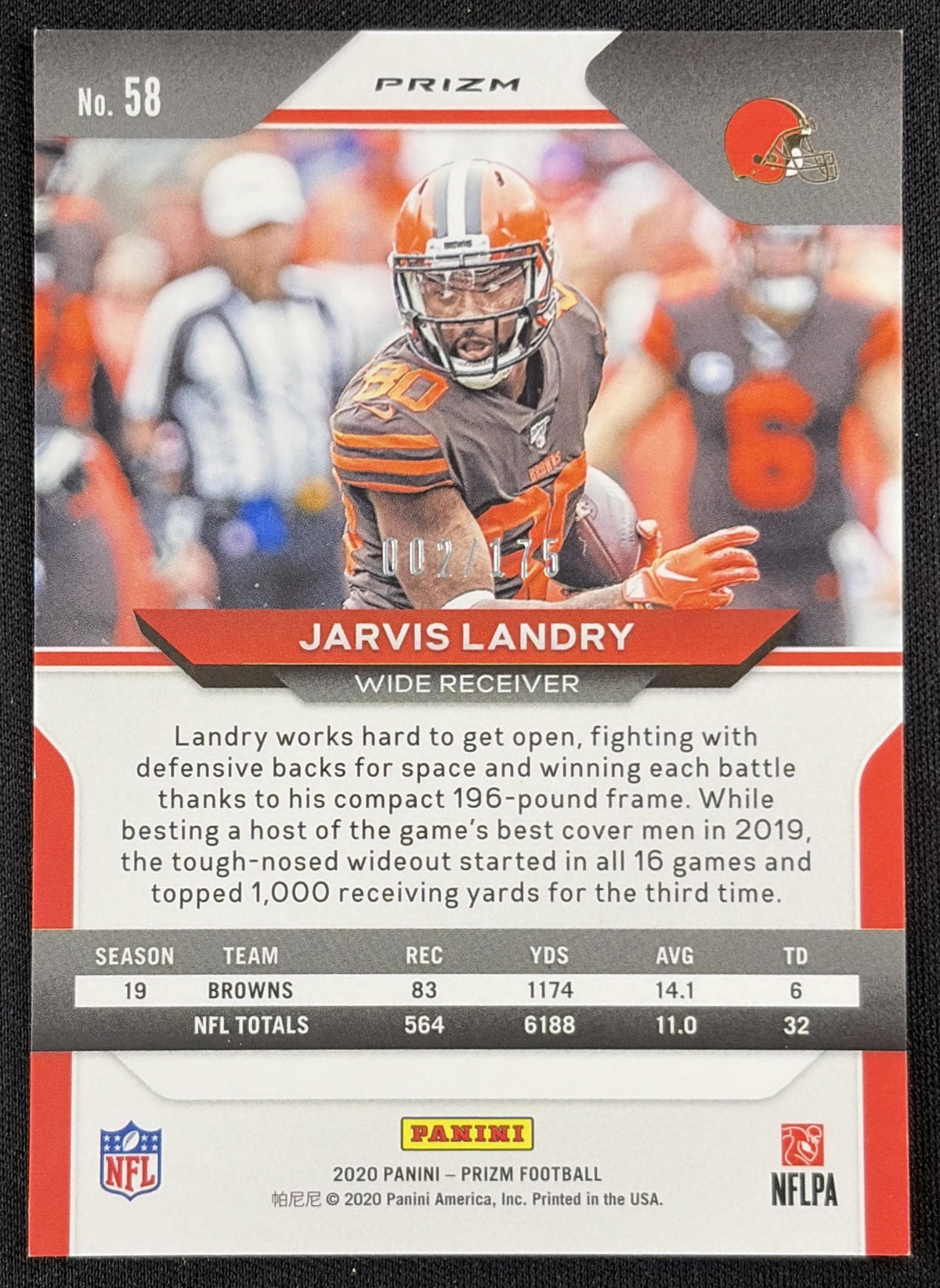 Jarvis Landry 2020 Panini Prizm Hyper /175 Browns