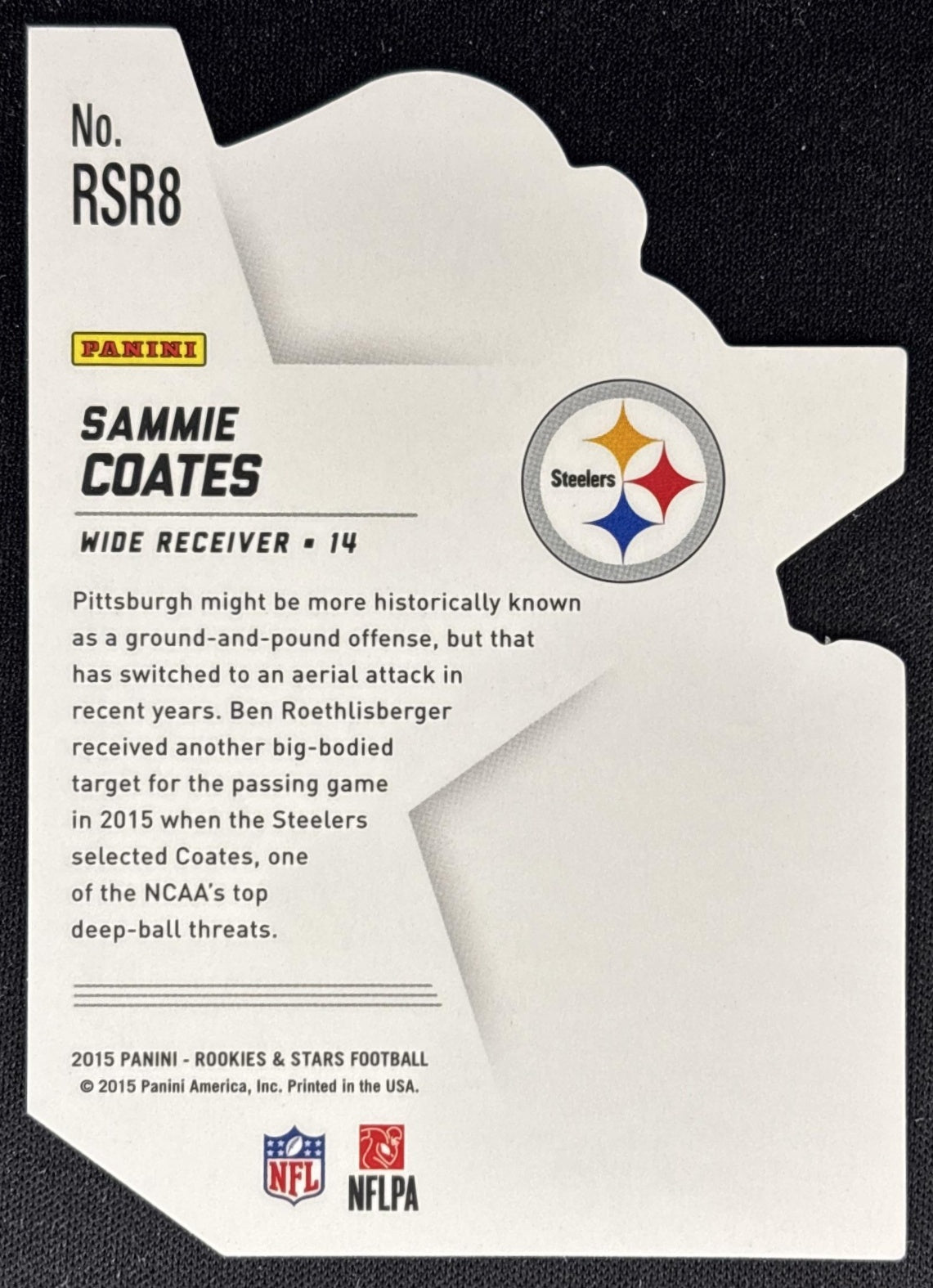 Sammie Coates 2015 Panini Rookies & Stars Longevity Die Cut Red /99 Steelers back