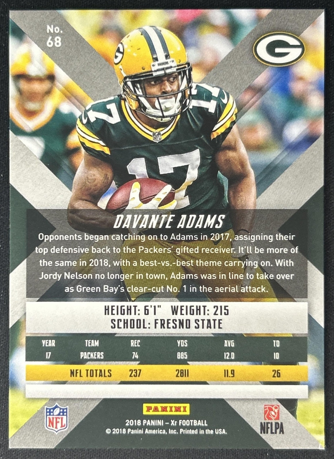 Davante Adams 2018 Panini XR Red /299 Packers back