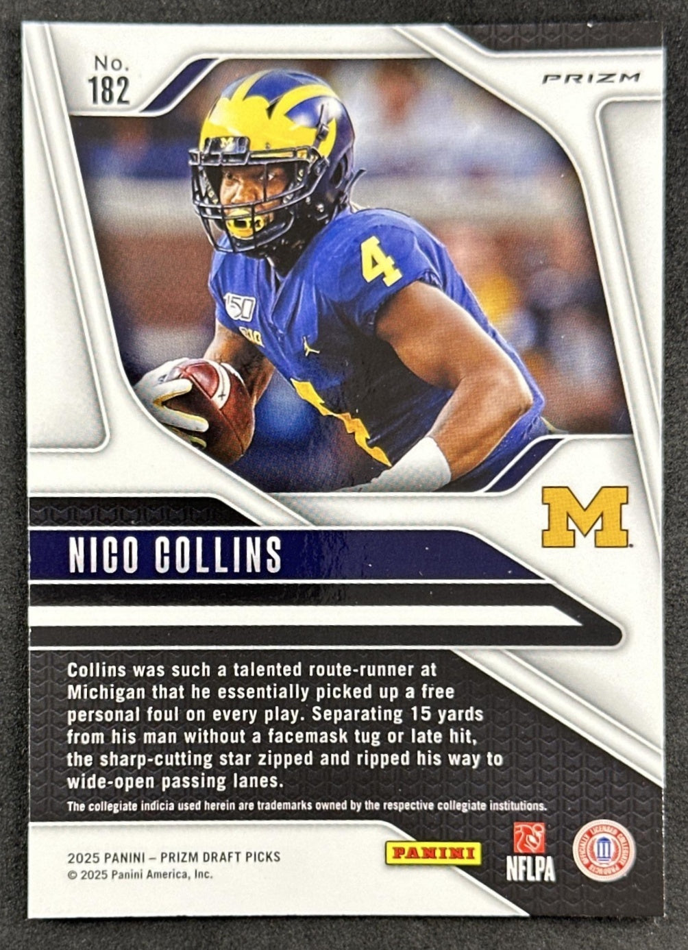 Nico Collins 2025 Panini Prizm Draft Picks Red Wave Wolverines Texans