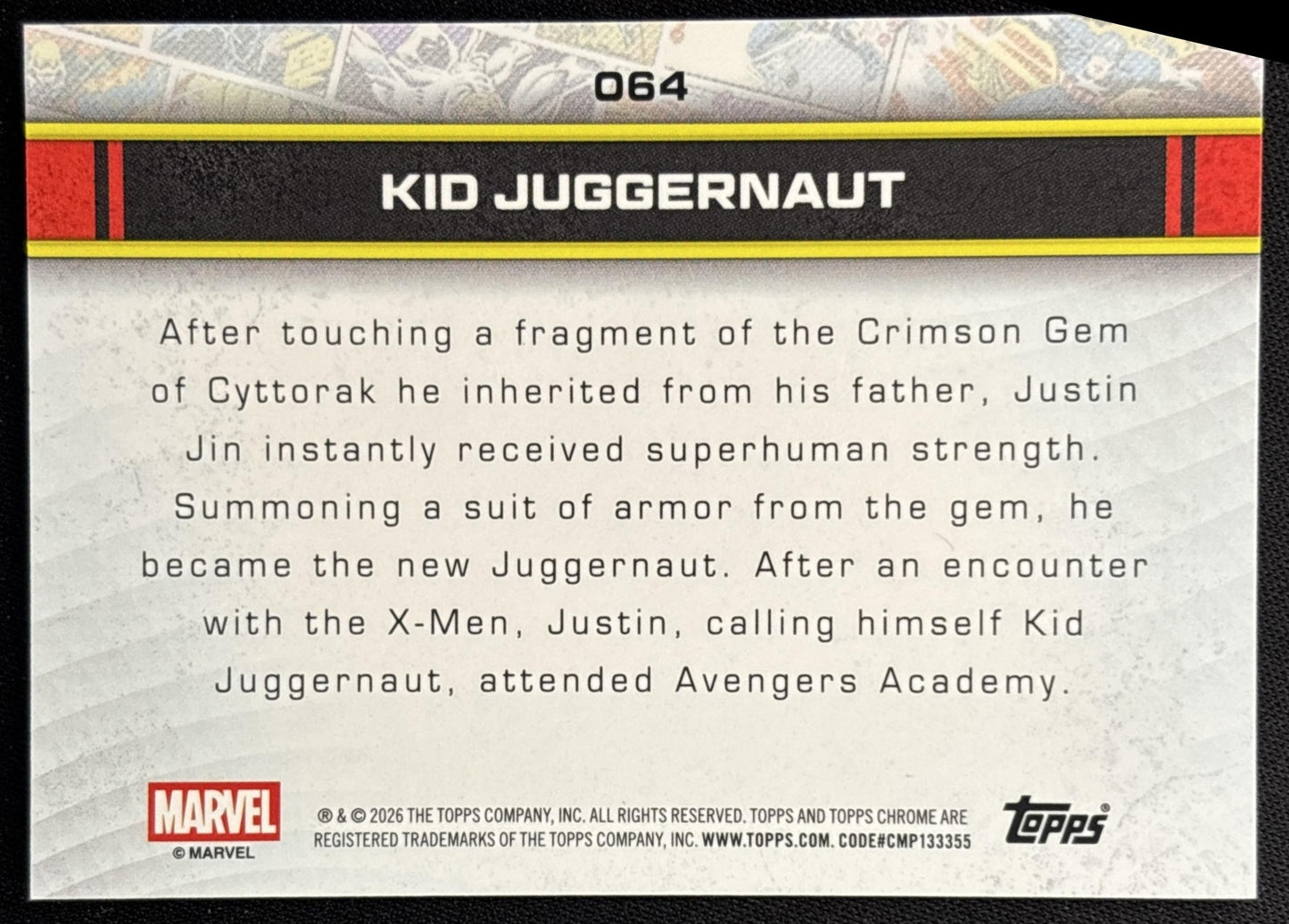 Kid Juggernaut 2026 Topps Chrome Marvel Comics