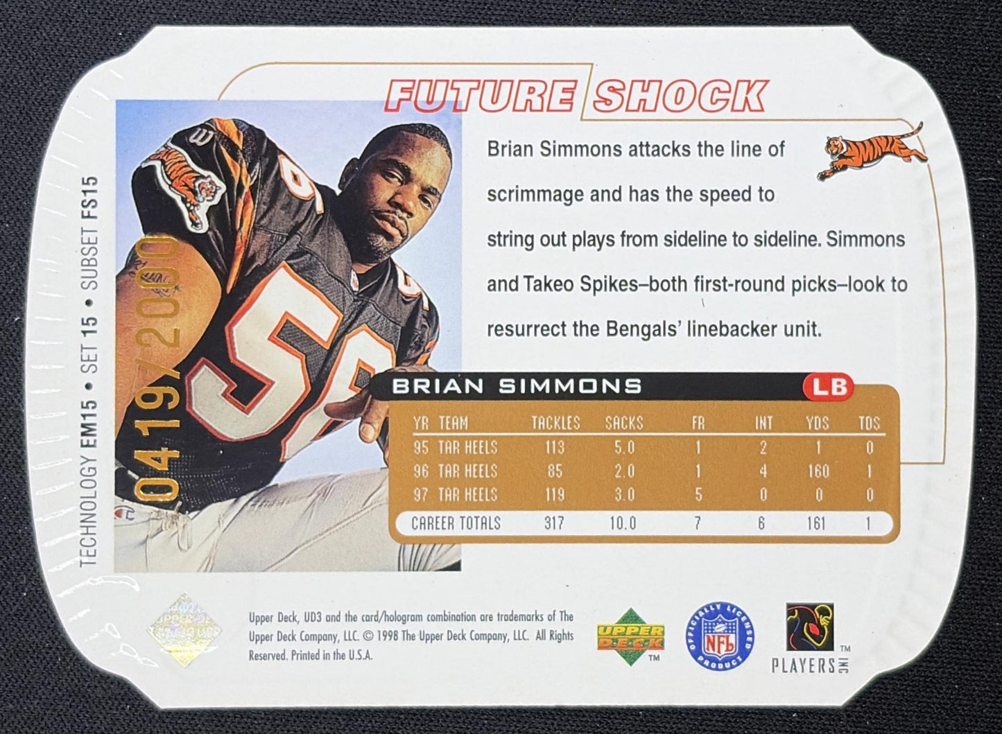 Brian Simmons 1998 Upper Deck /2000 Bengals