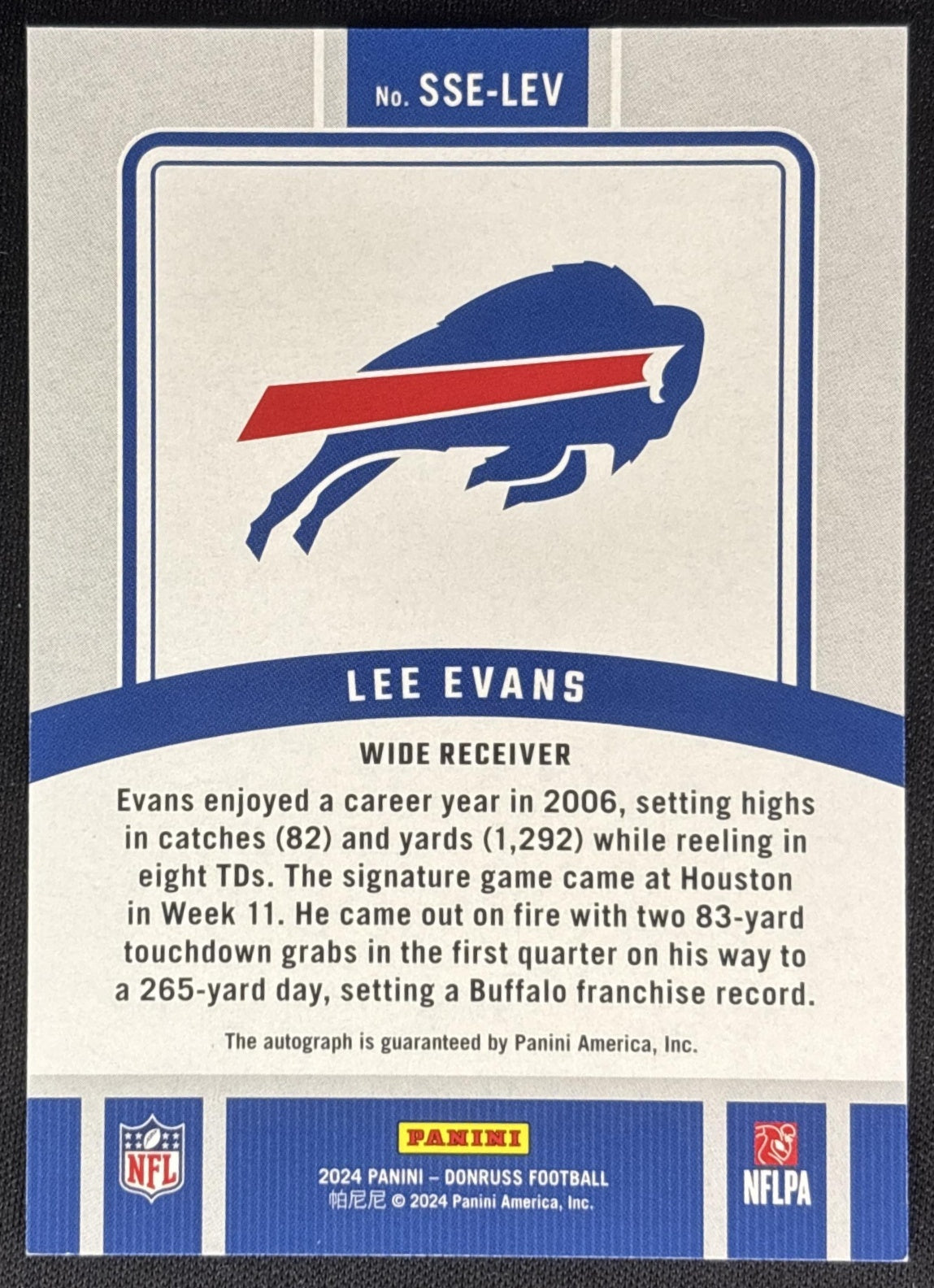 Lee Evans 2024 Panini Donruss Retro 2004 Bills Sports Trading Card