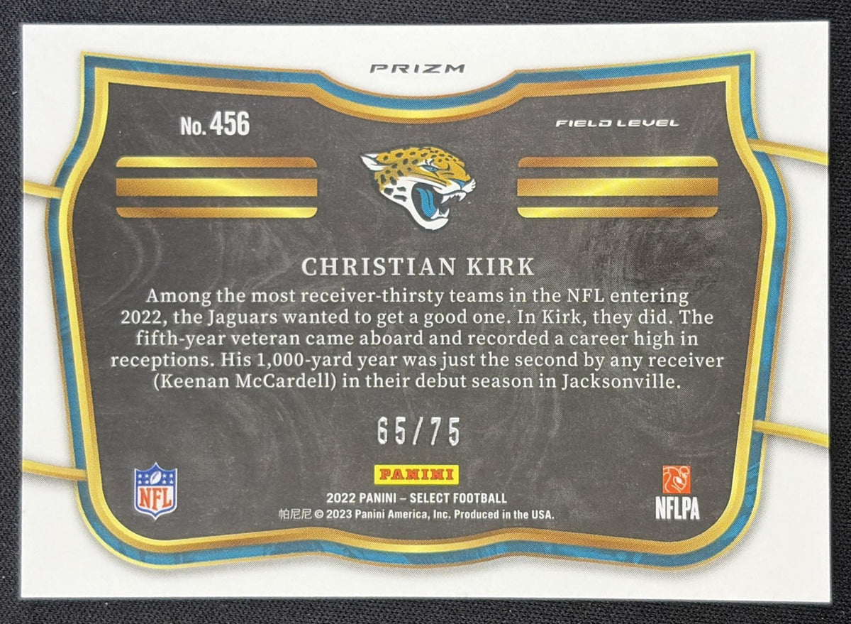 Christian Kirk 2022 Panini Select Tri Color Prizm /75 Jaguars Jacksonville Jaguars