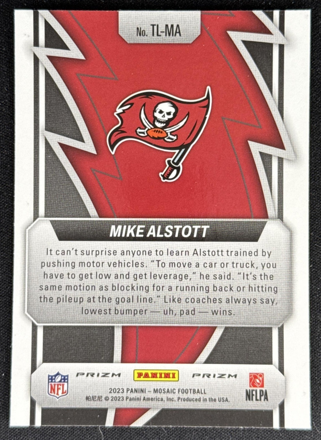 Mike Alstott 2023 Panini Mosaic Thunder Lane Mosaic Green Buccaneers Sports Trading Card