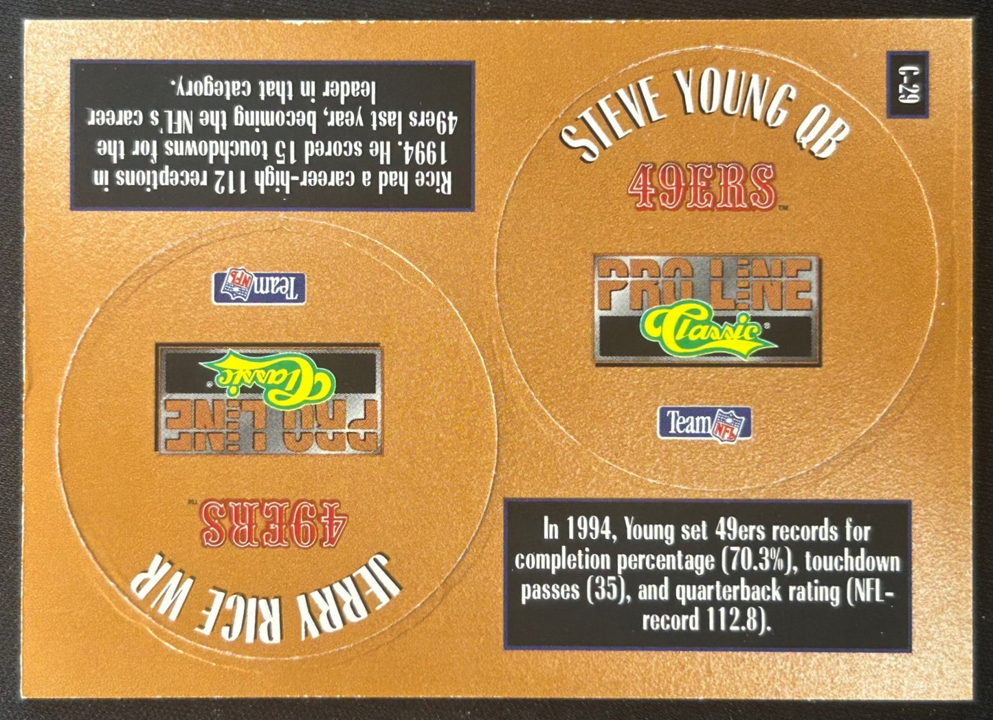Steve Young 1994 Pro Line 49ers Sports Trading Cards
