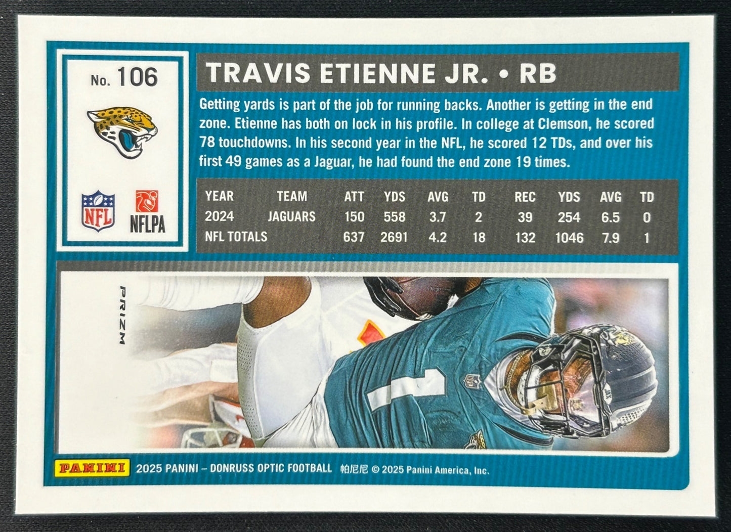 Travis Etienne Jr. Optic Holo Jacksonville Jaguars Sports Trading Cards