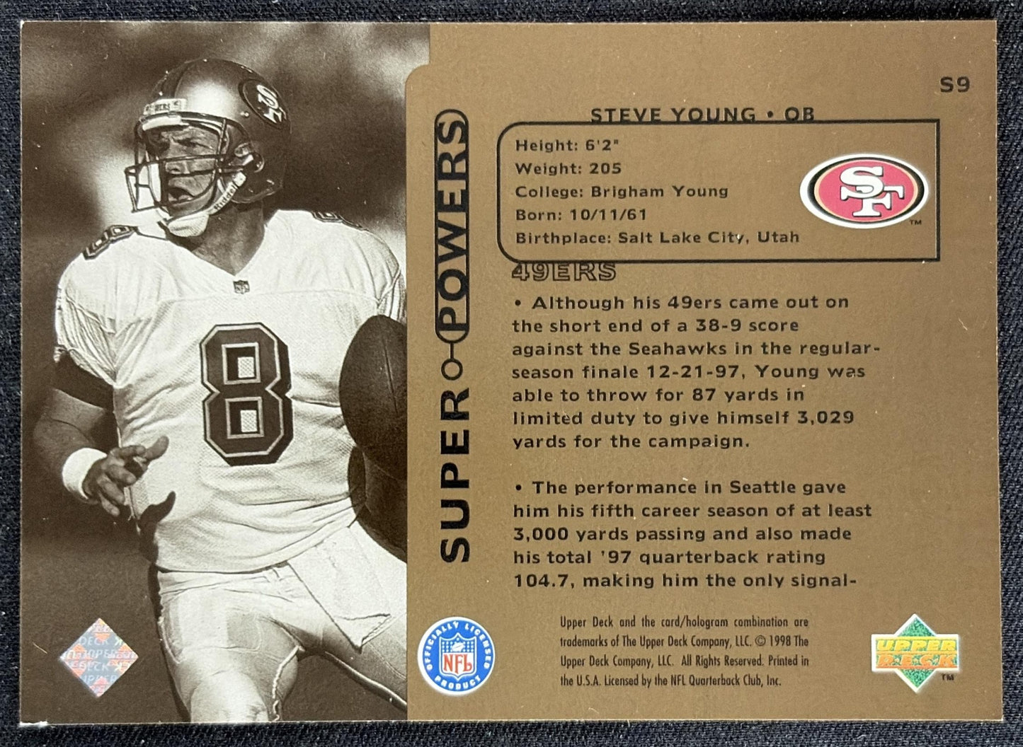 Steve Young 1998 Upper Deck Super Powers 49ers
