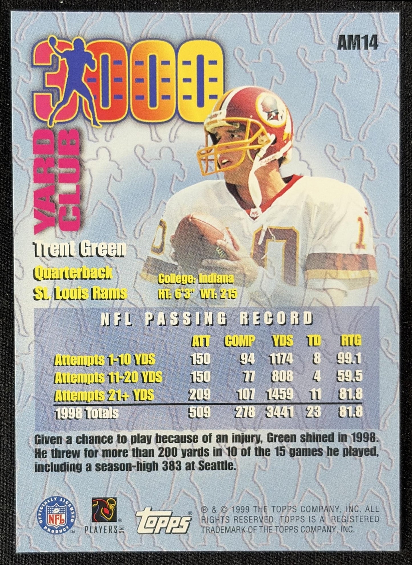 Trent Green 1999 Topps All Matrix Rams