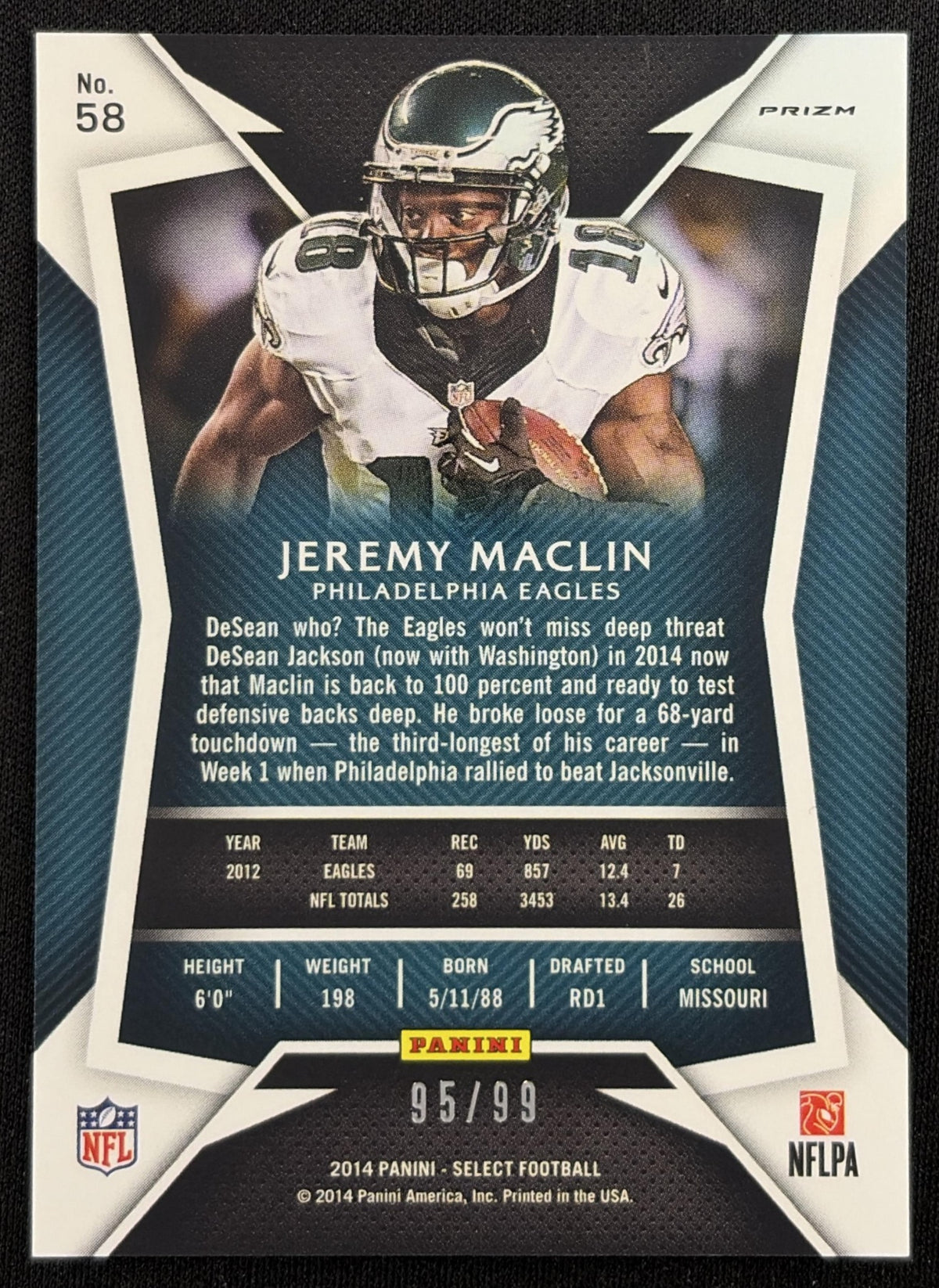 Jeremy Maclin 2014 Panini Select Prizm Red /99 Eagles