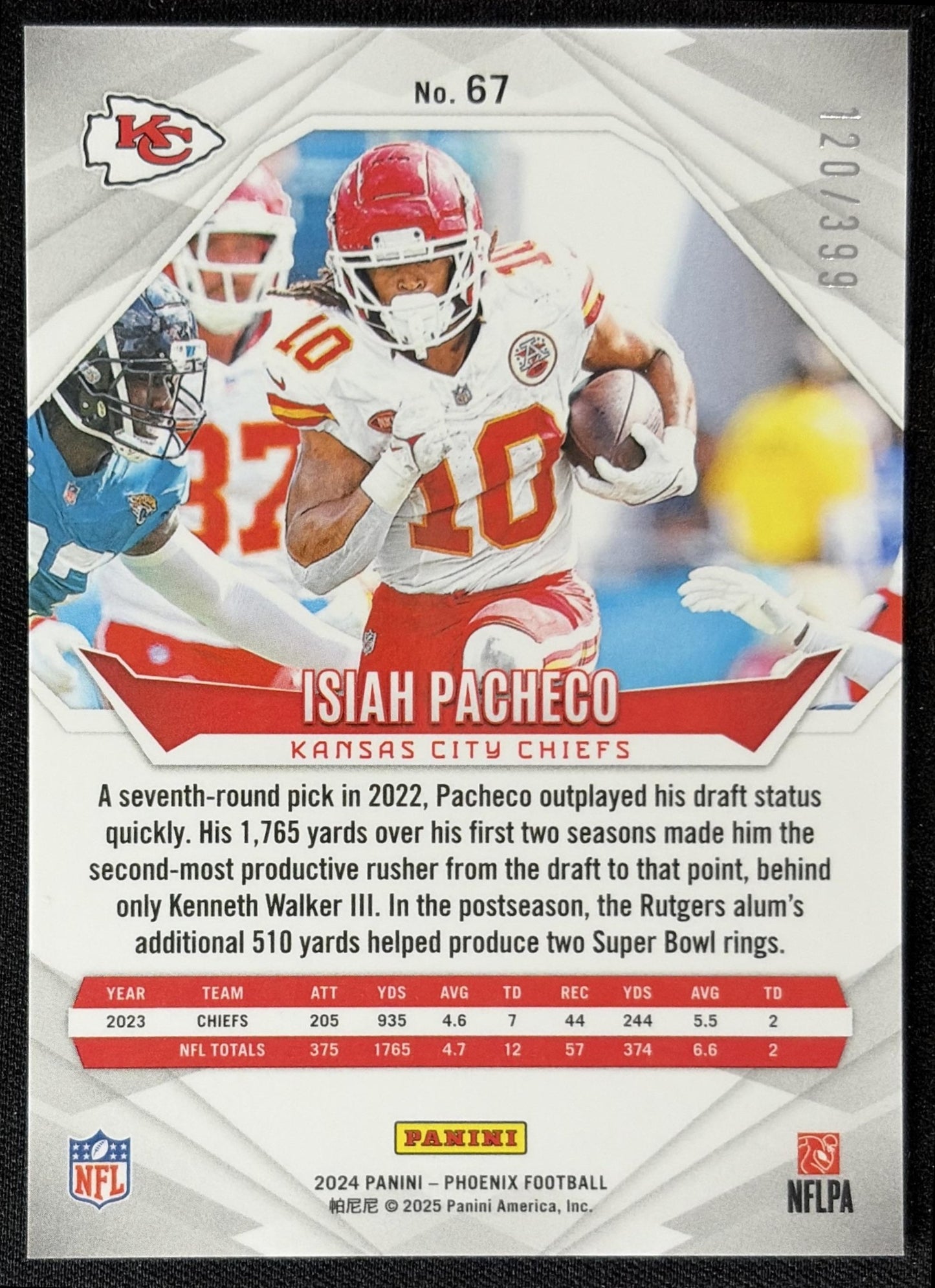 Isiah Pacheco 2024 Panini Phoenix /399 Chiefs