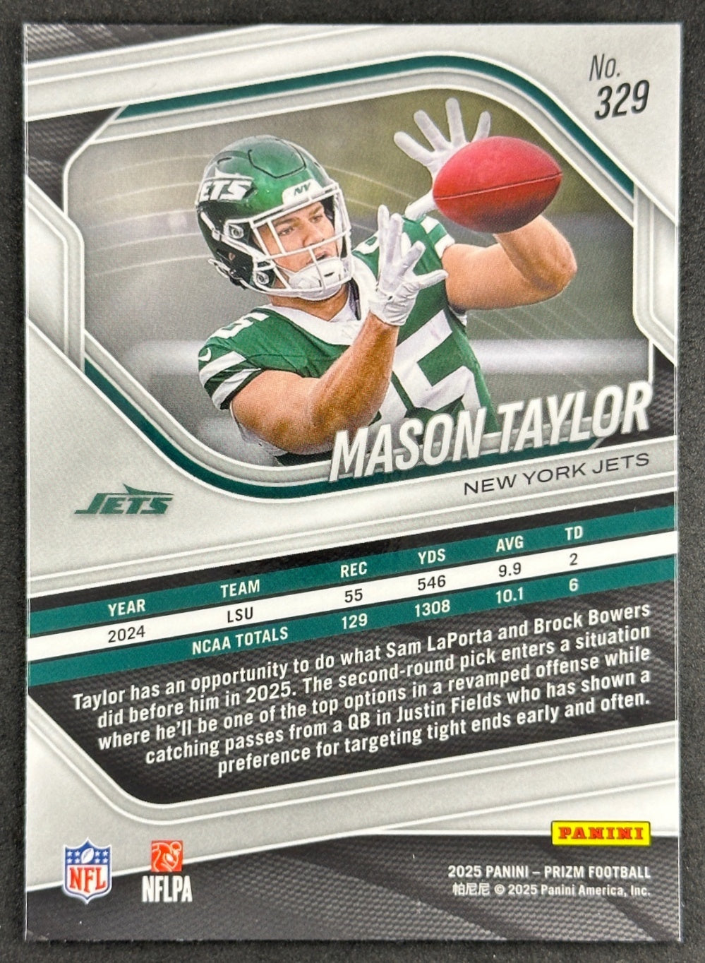 Mason Taylor 2025 Panini Prizm Jets Sports Trading Cards