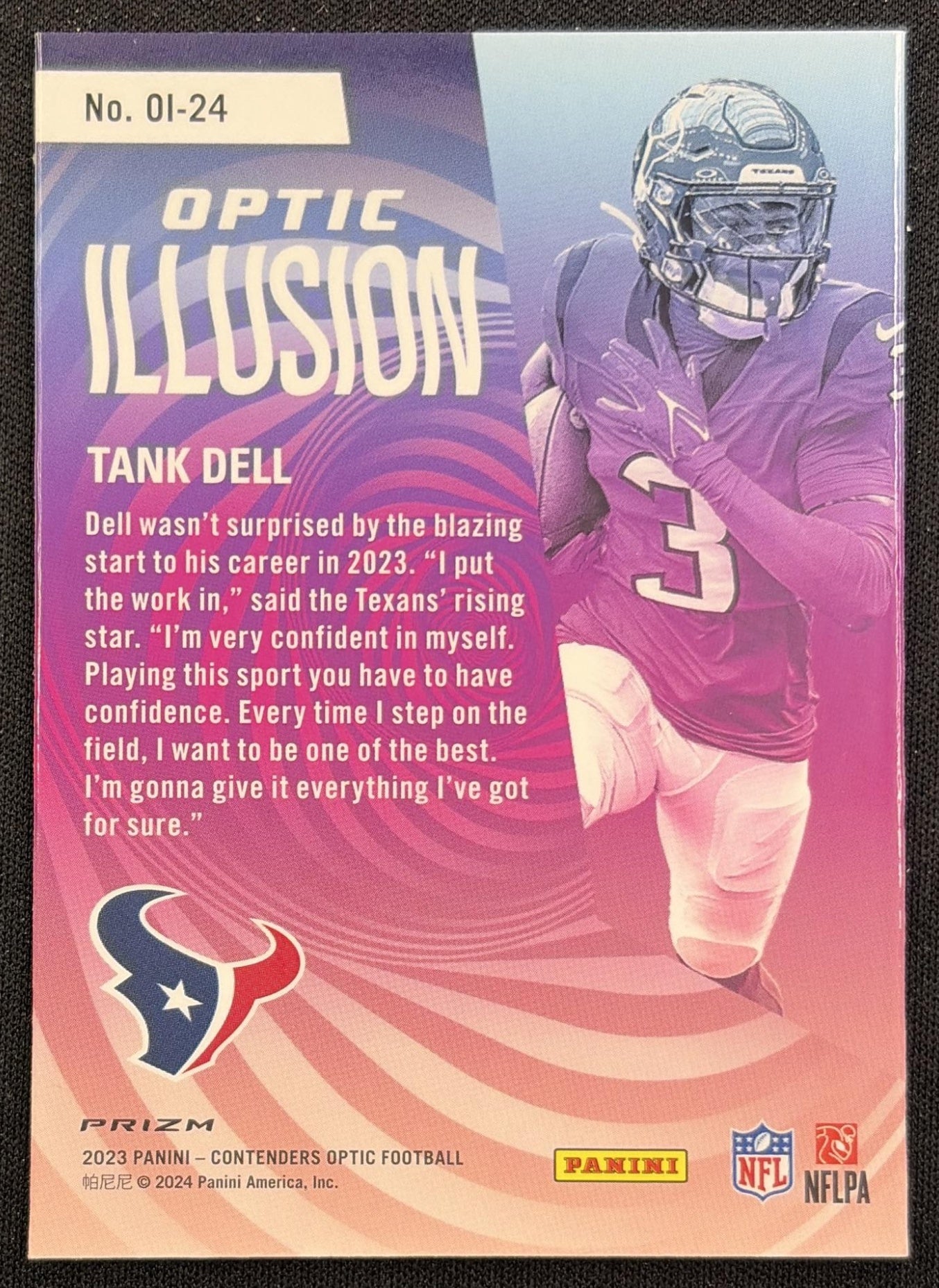 Tank Dell 2023 Panini Contenders Optic Illusion Texans Houston Texans