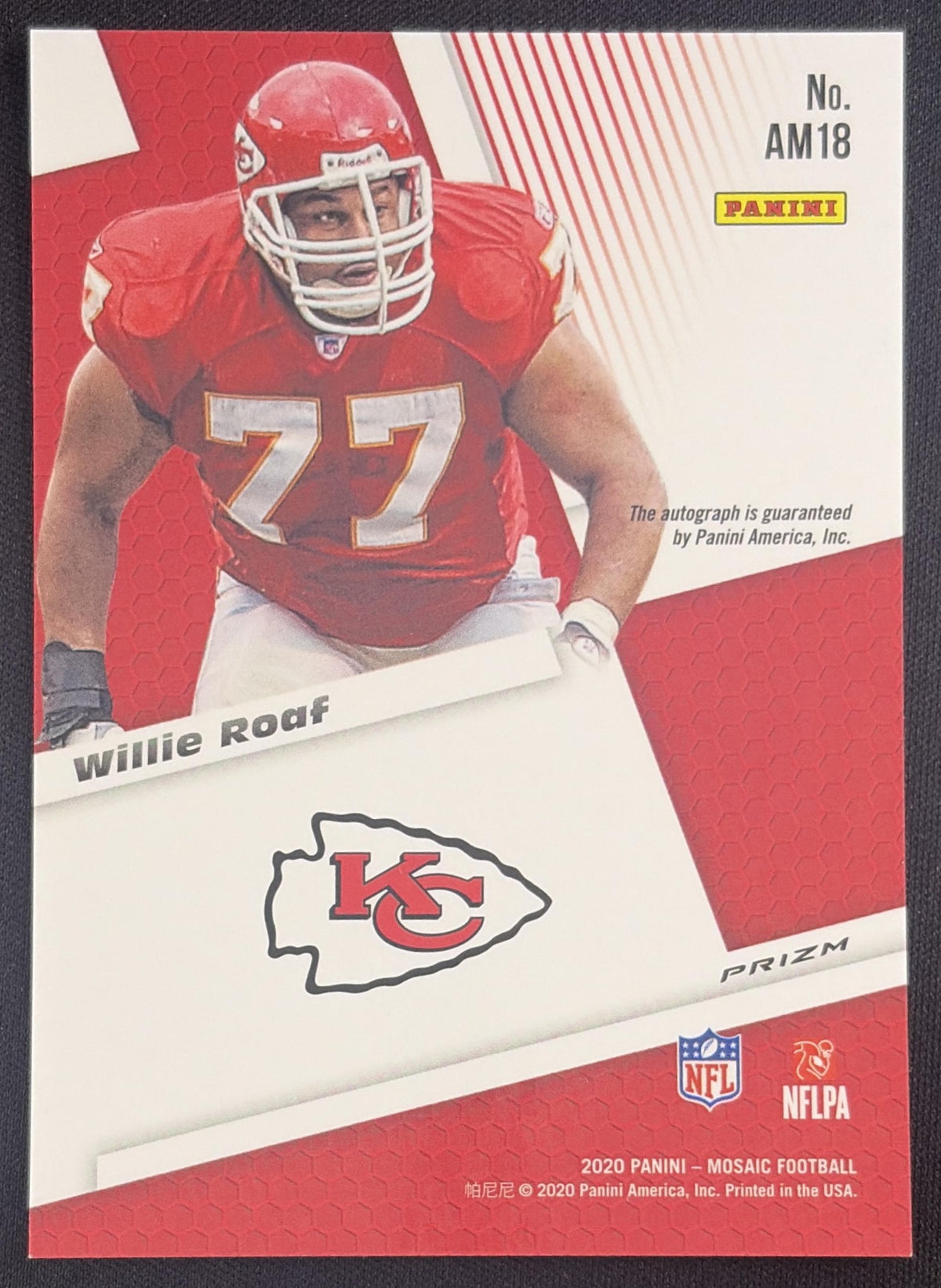 Willie Roaf 2020 Panini Mosaic Auto Mosaic Prizm Chiefs Sports Trading Card