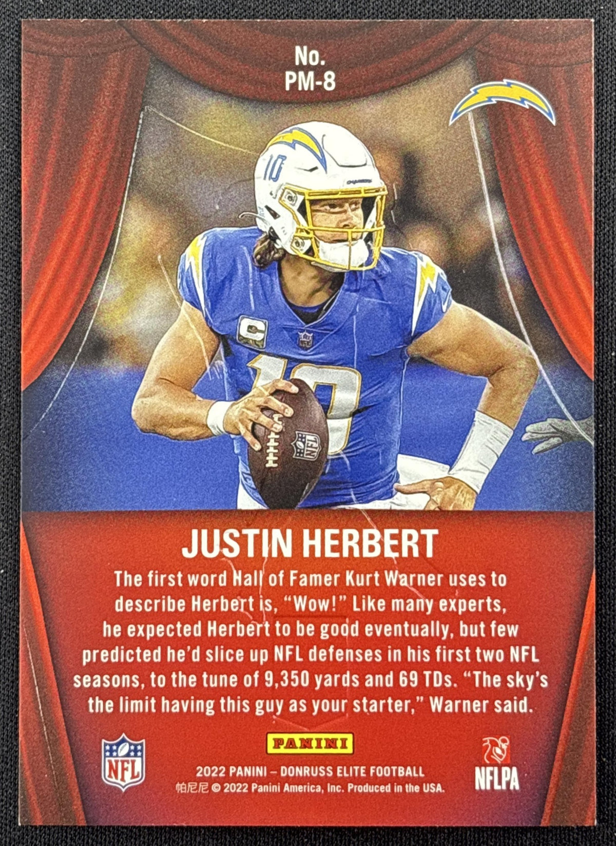Justin Herbert 2022 Panini Donruss Elite Playmakers Chargers