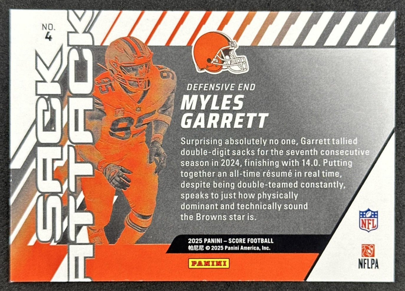 Myles Garrett 2025 Panini Score Sack Attack Red Browns