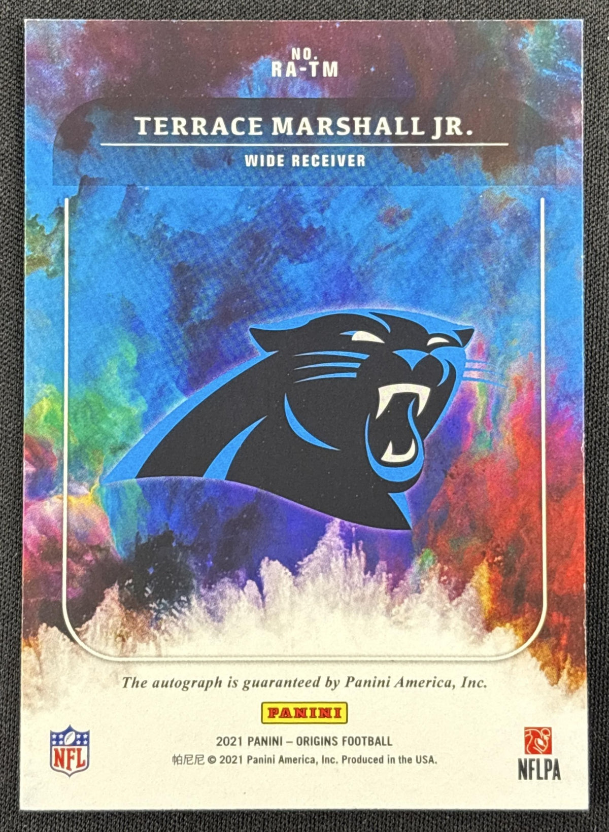 Terrace Marshall Jr. 2021 Panini Origins Rookie Auto Carolina Panthers