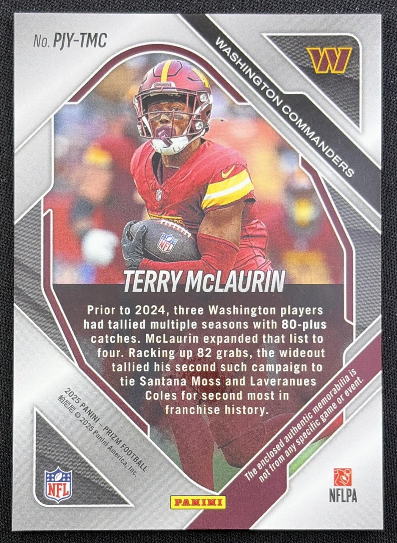 Terry McLaurin 2025 Panini Prizm Premier Jerseys Pink Commanders