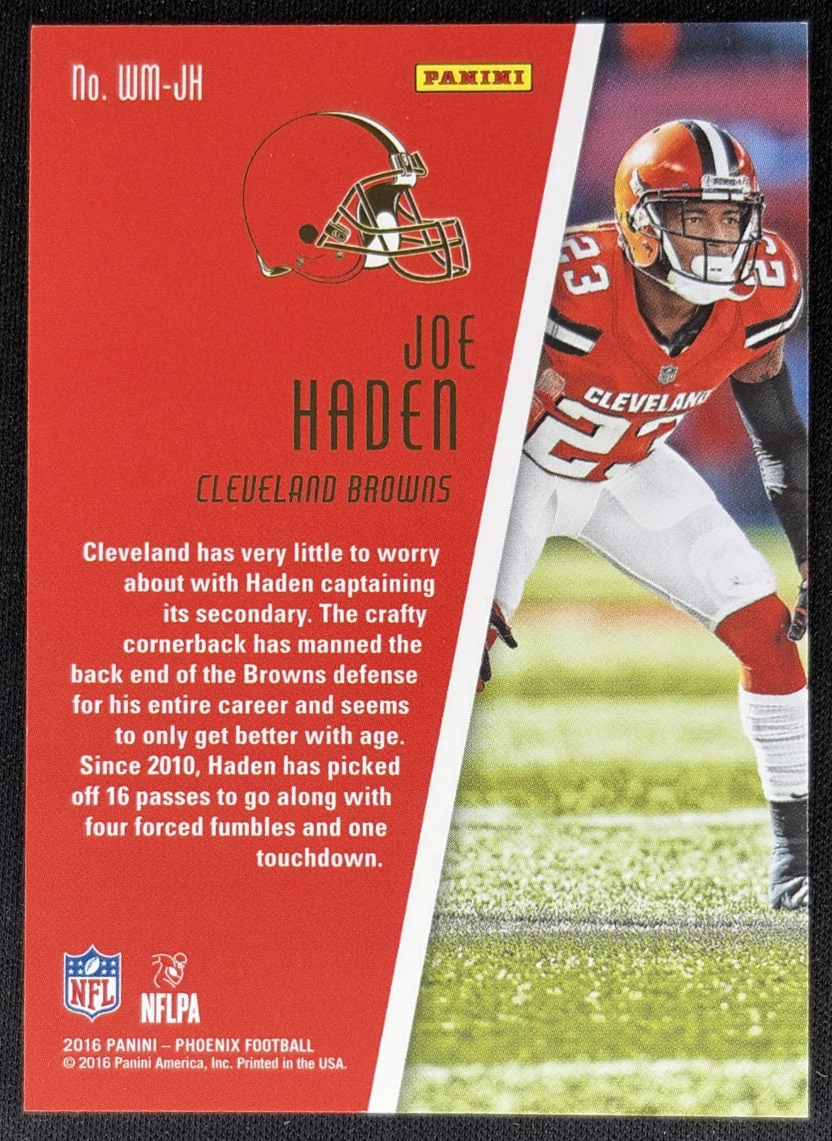 Joe Haden 2016 Panini Phoenix Watchmen Orange /299 Browns