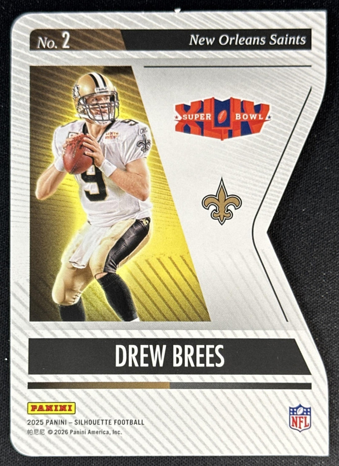 Drew Brees 2025 Panini Silhouette Super Bowl Saints