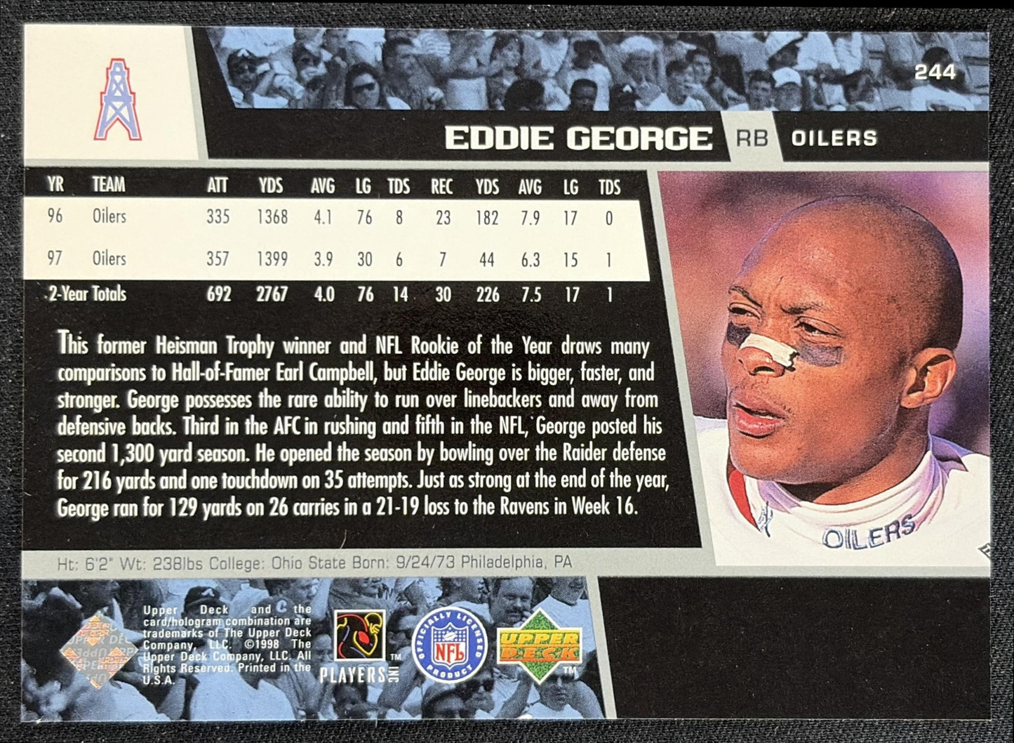 Eddie George 1998 Upper Deck