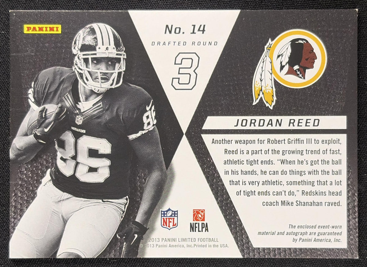 Jordan Reed 2013 Panini Limited Rookie Jumbo RC Logo Signatures /99 Redskins Sports Trading Card