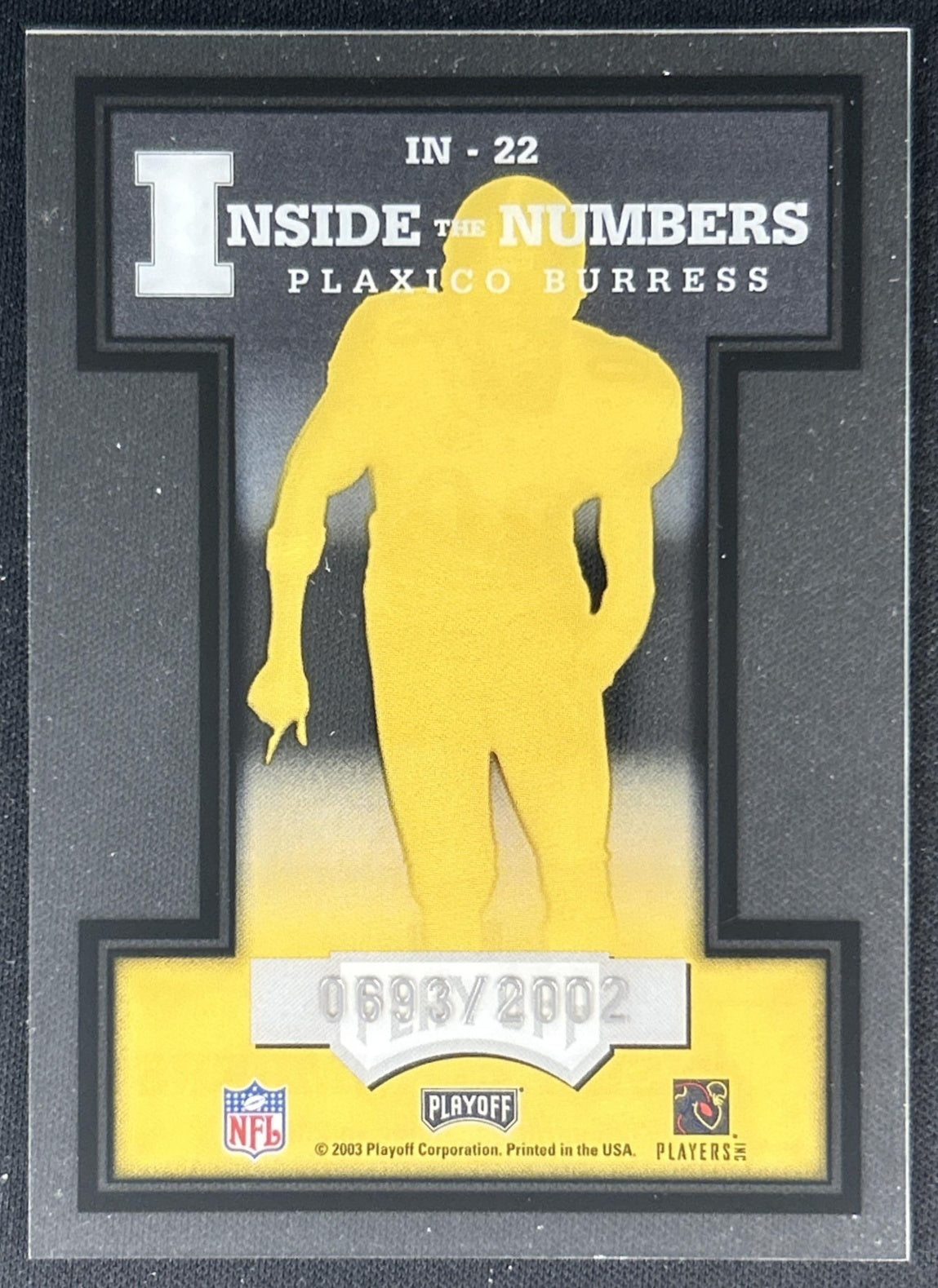 Plaxico Burress 2003 Playoff Prestige Inside the Numbers /2002 Steelers back
