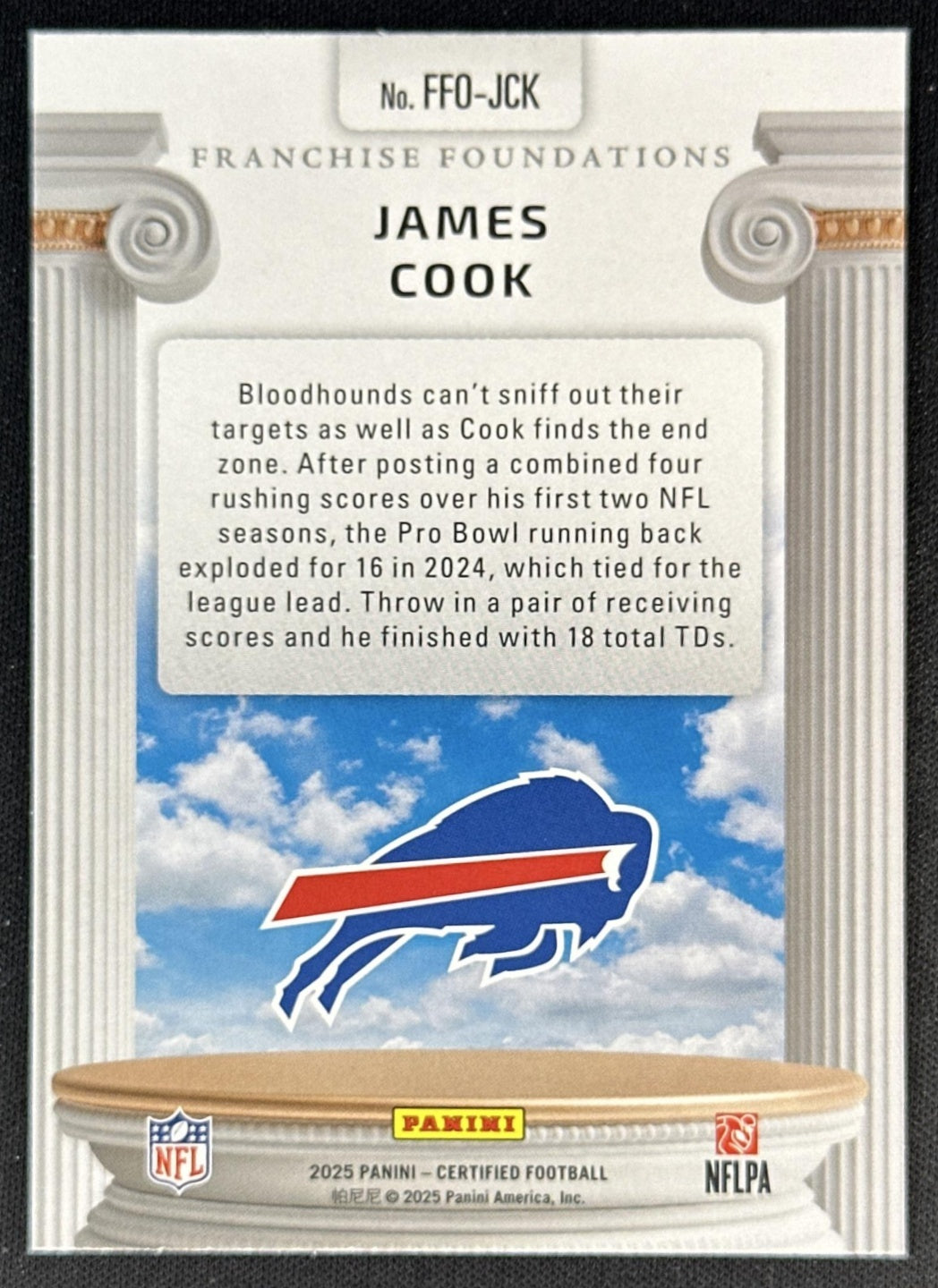James Cook 2025 Panini Certified Franchise Foundations Bills Sports Trading Cards