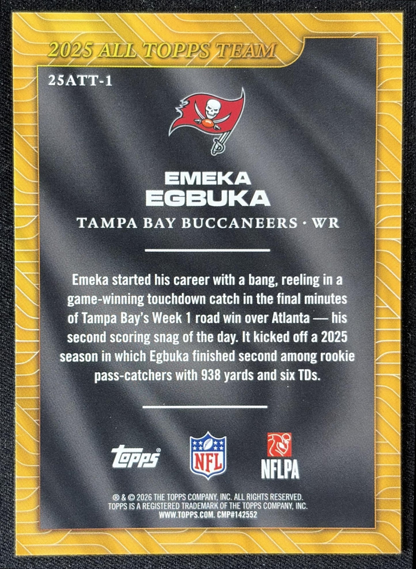 Emeka Egbuka 2026 Topps 2025 All-Topps Team Buccaneers back