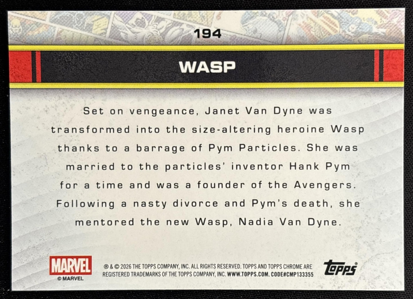Wasp 2026 Topps Chrome Marvel Comics