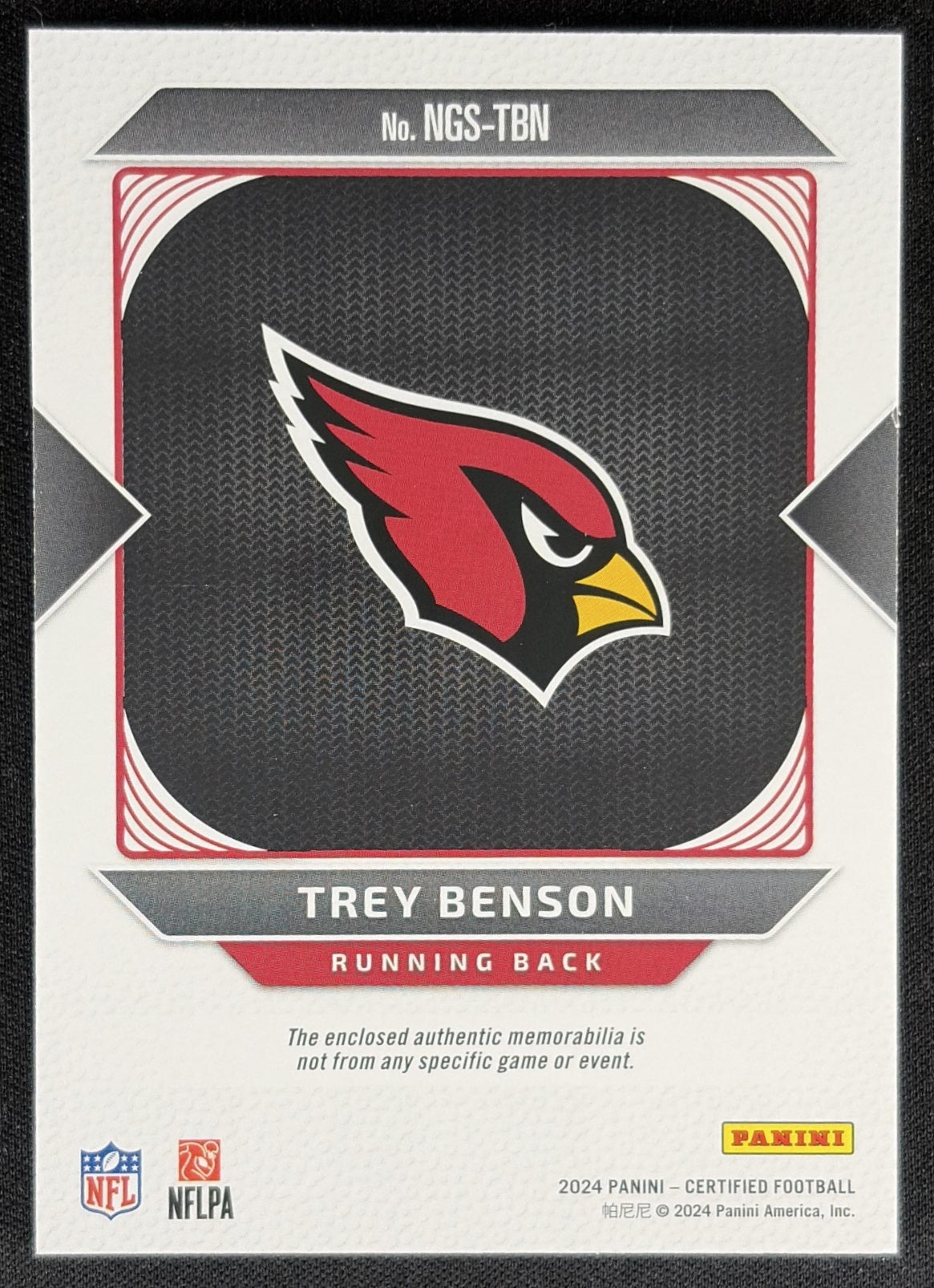 Trey Benson 2024 Certified New Generation Jerseys Mirror Orange /249 Cardinals