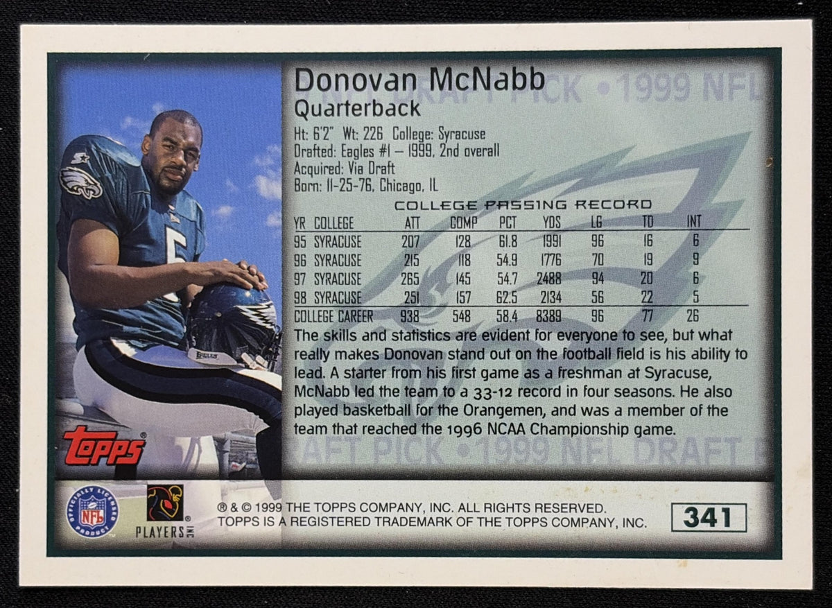 Donovan McNabb 1999 Topps Eagles