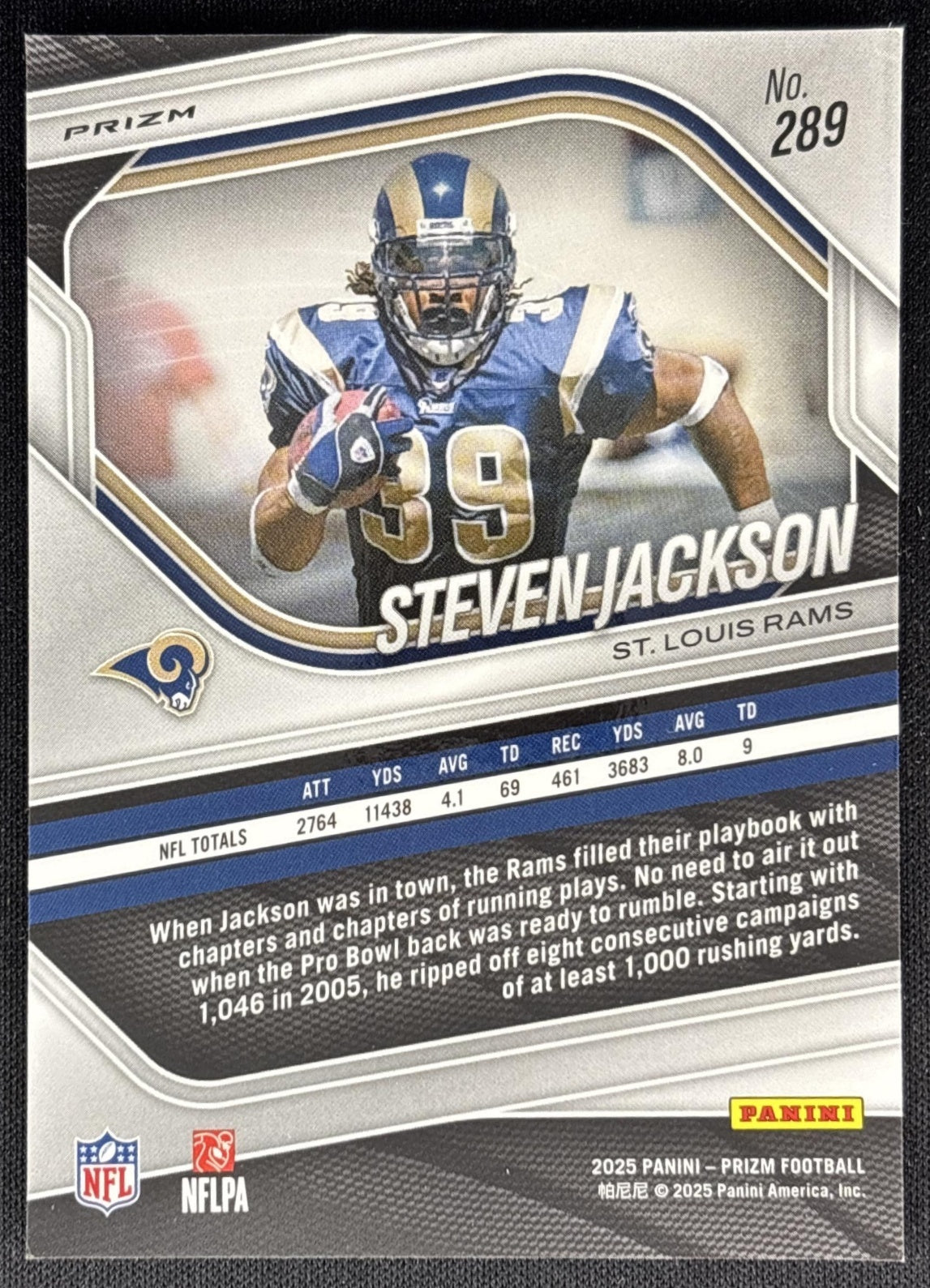 Steven Jackson 2025 Panini Prizm Red White Blue Rams Sports Trading Cards