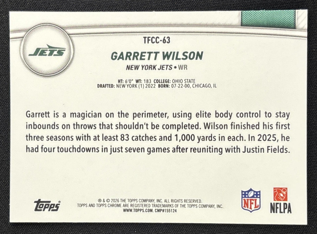 Garrett Wilson 2026 Topps The Collection Chrome Jets