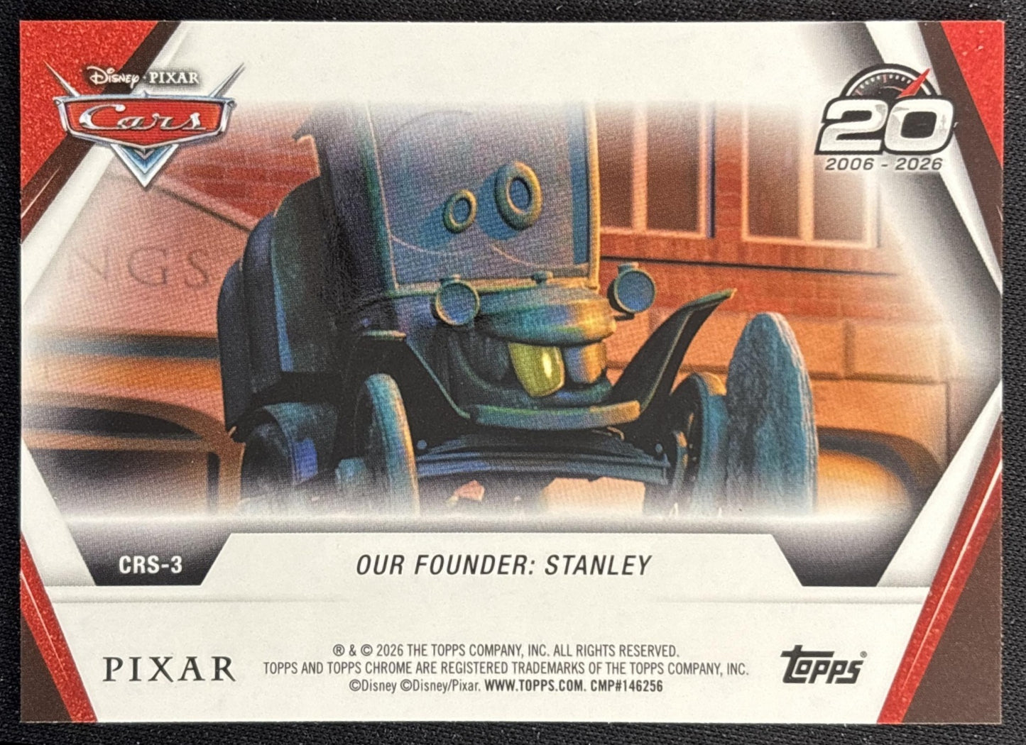 Mater Meets Lightning 2026 Topps Chrome Disney Cars 20th Anniversary Back