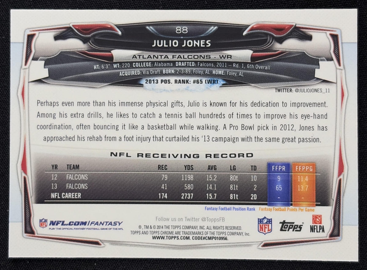 Julio Jones 2014 Topps Chrome Refractor Falcons