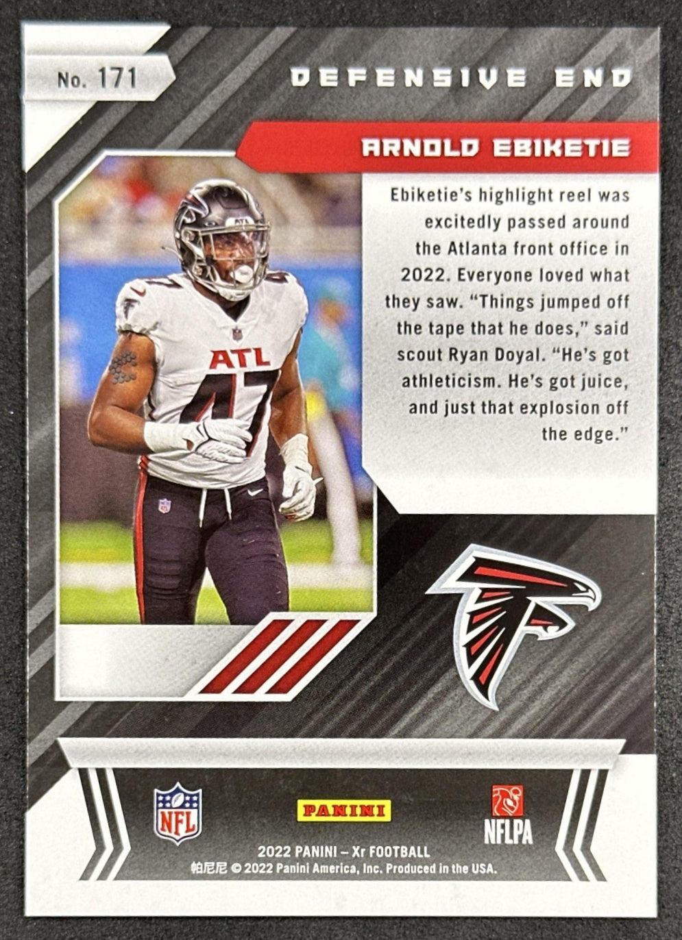 Arnold Ebiketie 2022 Panini XR Blue /199 Falcons Sports Trading Cards
