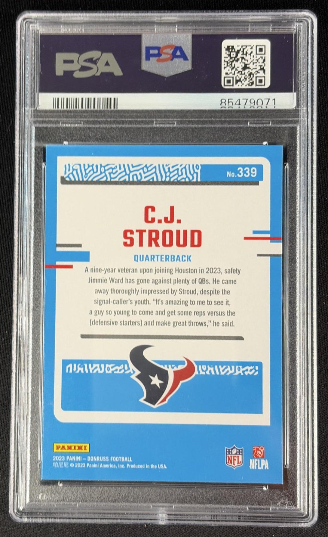 C.J. Stroud 2023 Panini Donruss PSA 10 Texans 85479071 Sports Trading Card