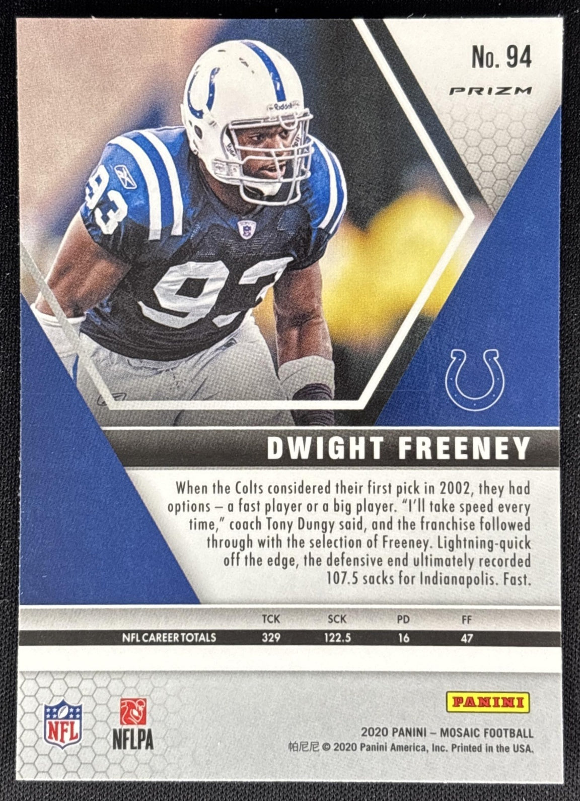 Dwight Freeney 2020 Panini Mosaic Prizm Camo Pink Colts Sports Trading Cards