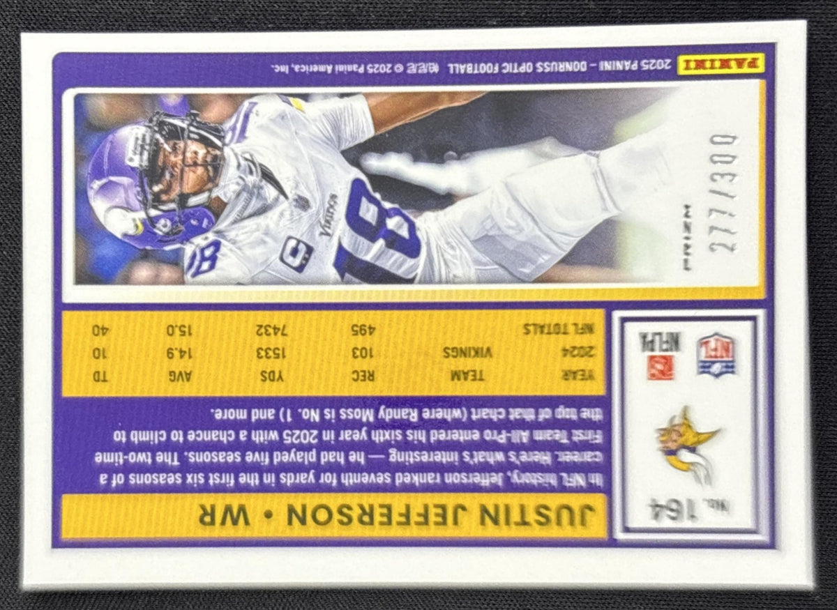 Justin Jefferson 2025 Panini Donruss Optic Wave Prizm /300 Vikings