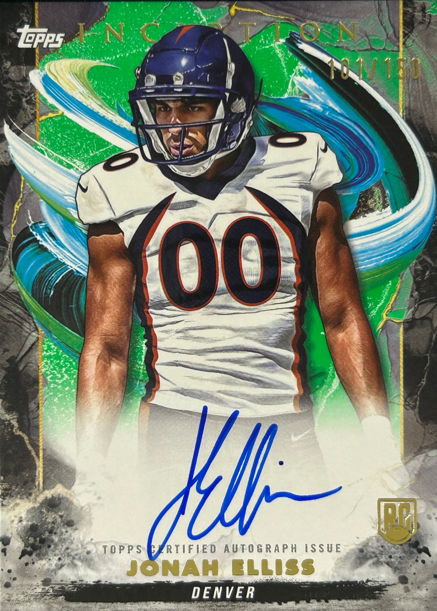 Jonah Elliss Topps Inception Green Auto /150