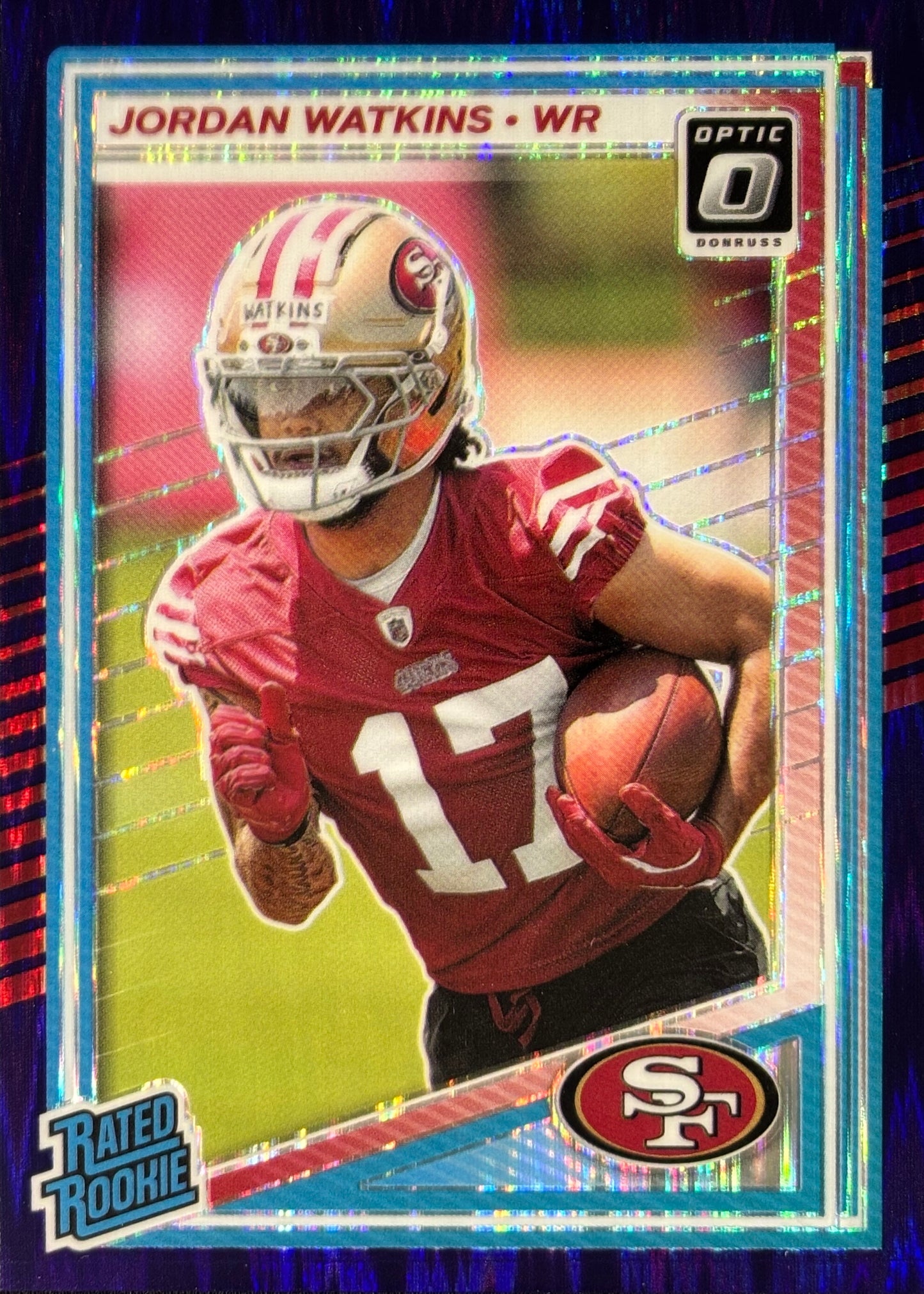Jordan Watkins Optic Purple Shock Rookie 49ers Sports Card