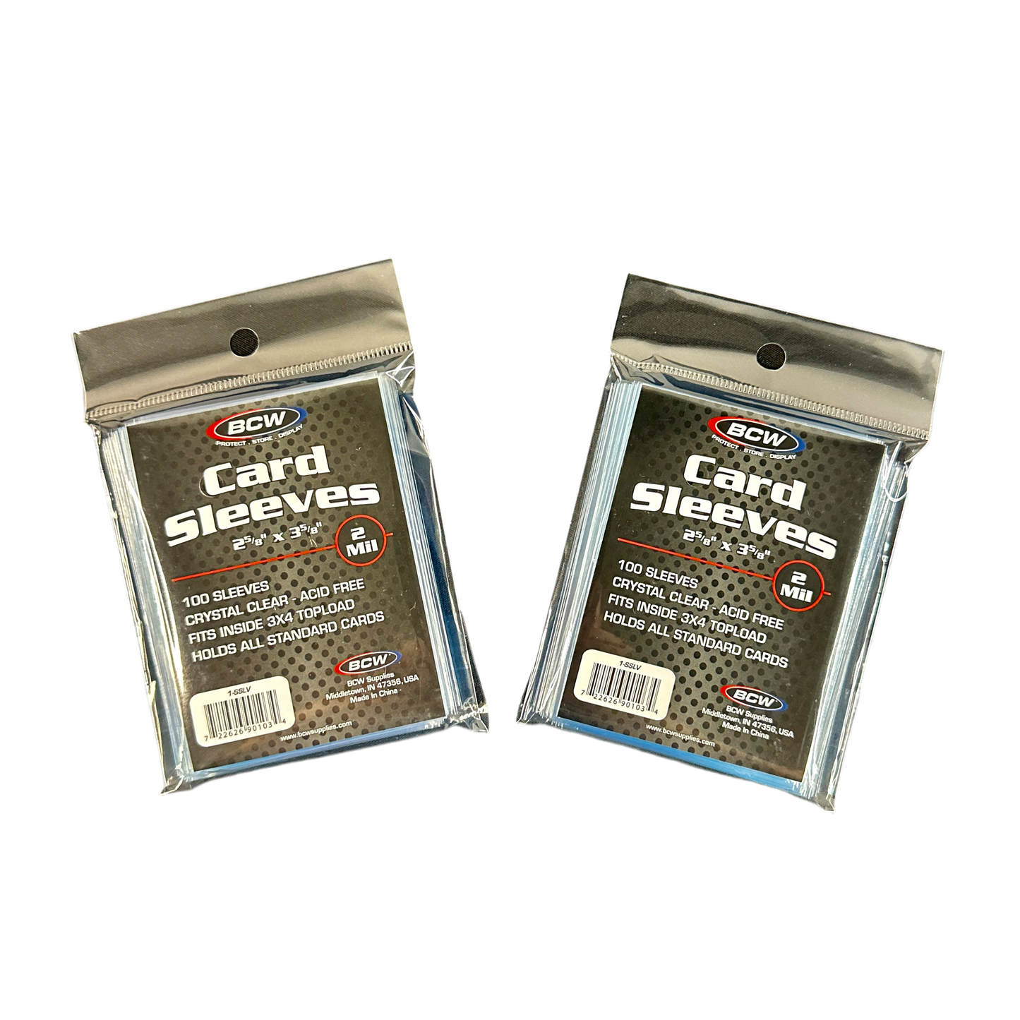 200 BCW Card Sleeves - Crystal Clear - Penny Sleeves (2) 100 Packs