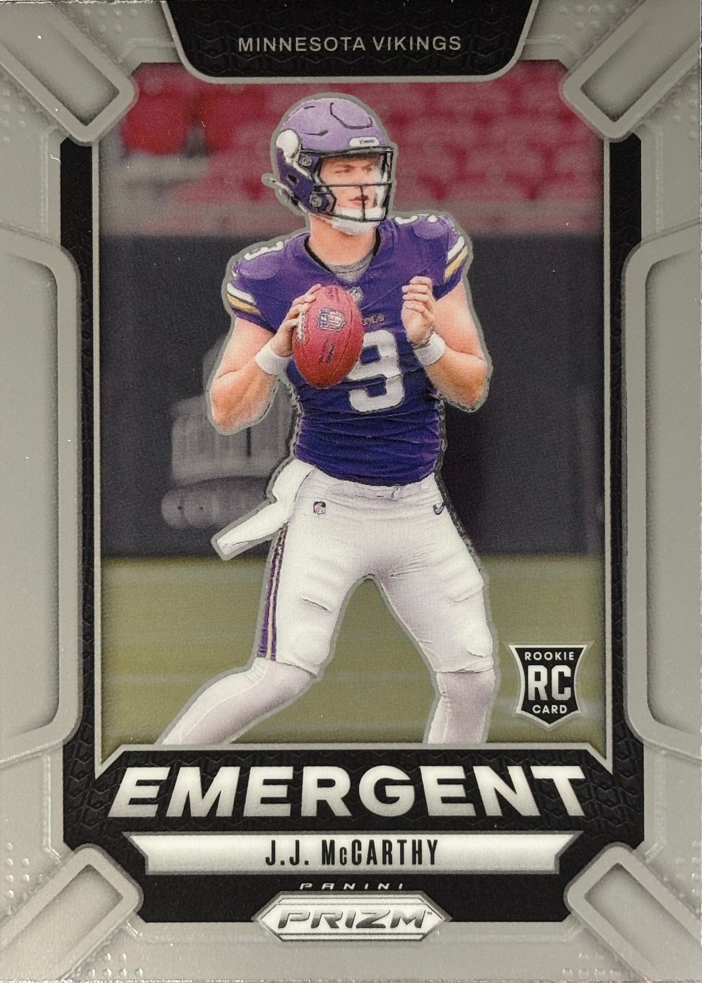 JJ McCarthy Prizm Emergent Rookie Vikings