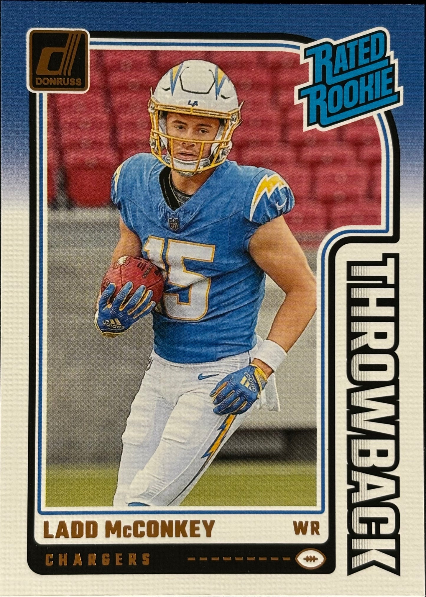 Ladd McConkey Donruss Throwback Rated Rookie Chargers