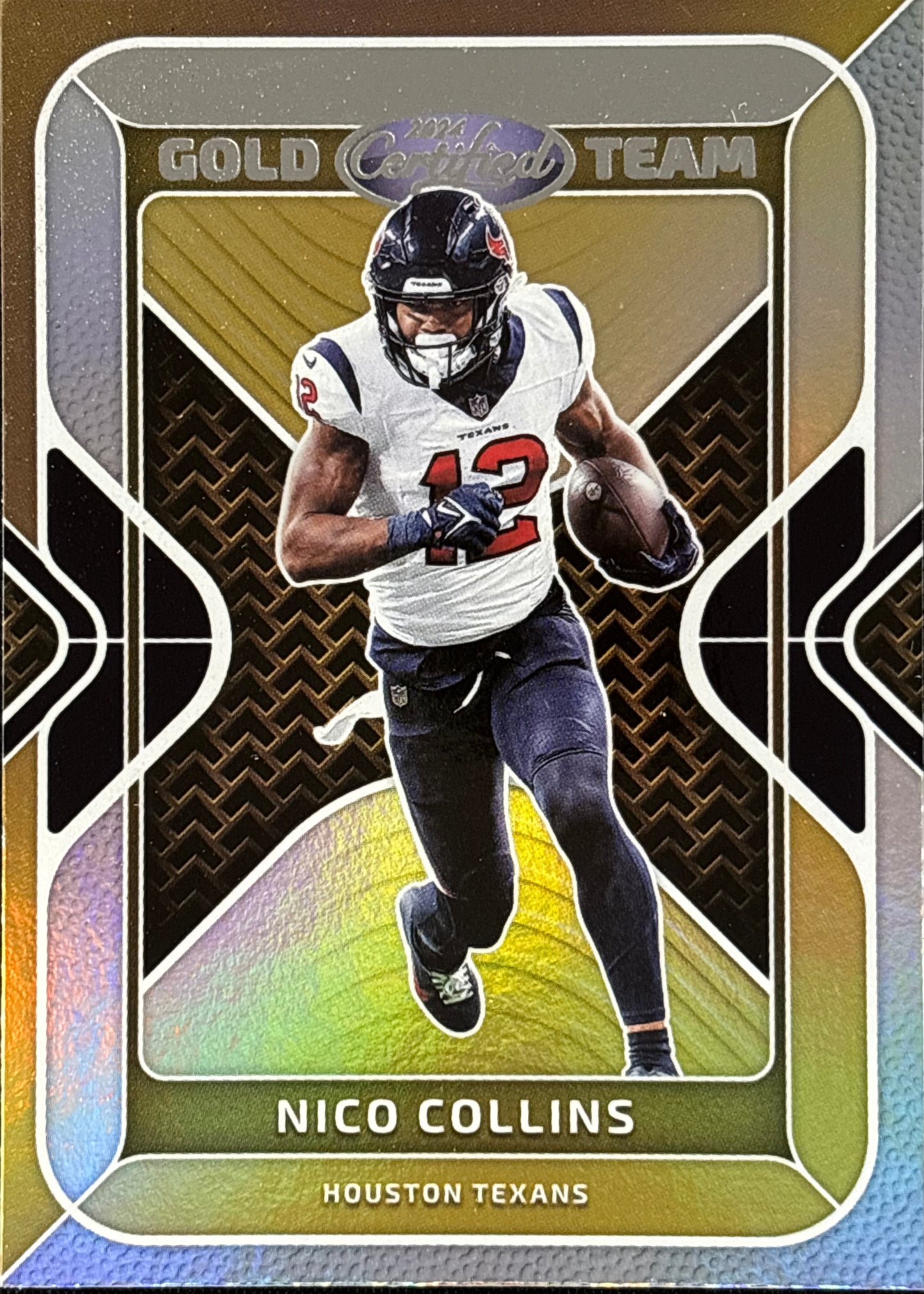 Nico Collins Certified Gold Team Texans